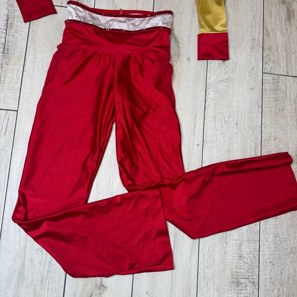 Custom Chelsea B Dance costume gold and red Size 10/12 Solider Theme Saints - Picture 8 of 12